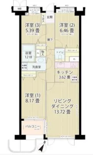 グランフォート目黒【3階】の間取り