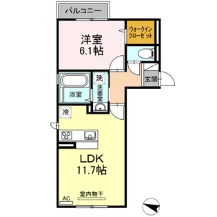 ウィスタリア五日市駅前【2階】の間取り