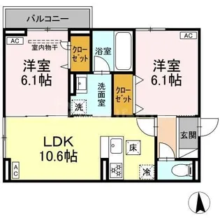 セレスティア鹿浜【3階】の間取り