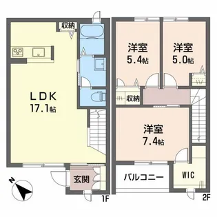 パルモS’STYLE Bの間取り