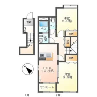 ハーベスト【2階】の間取り
