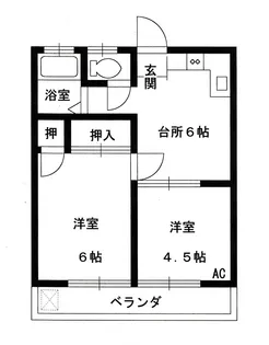 ハイツ中神【3階】の間取り