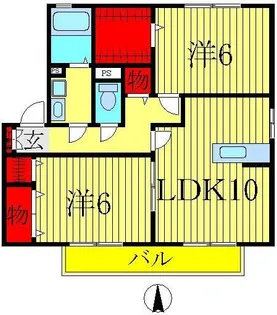 シャトレーB棟【2階】の間取り