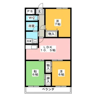 フロンティアハイツ【3階】の間取り