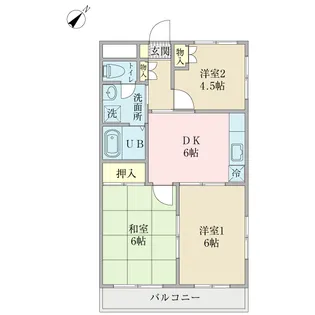 スカイヒルズカサハラ【1階】の間取り