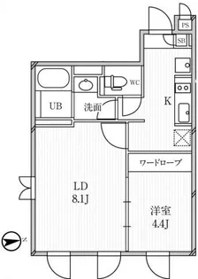 ルクレ高田馬場【2階】の間取り