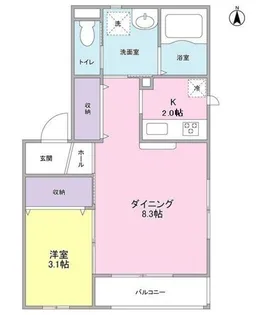フロインデB棟【2階】の間取り