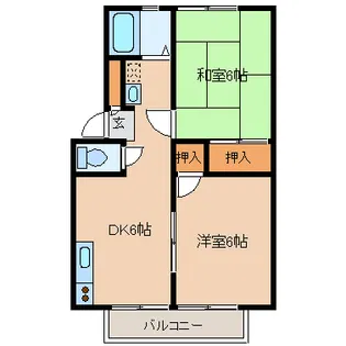 サンハイム若宮【1階】の間取り