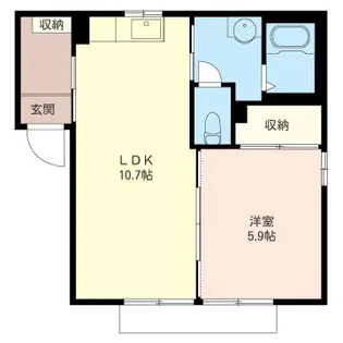 エステートガーデンA棟【1階】の間取り