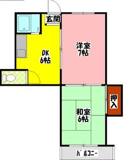 2DKの間取り画像