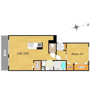 カーサ ルミノサ ドゥーエ【1階】の間取り