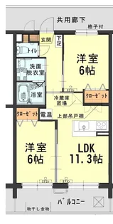 2LDKの間取り画像