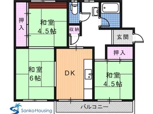 宮路池住宅【4階】の間取り