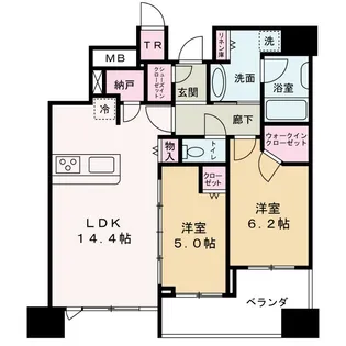 シティタワー梅田東【22階】の間取り