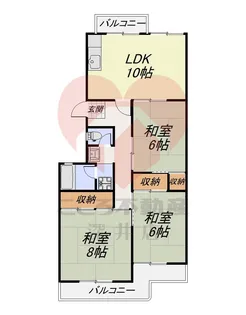 鴨谷台第一次住宅15号棟【5階】の間取り