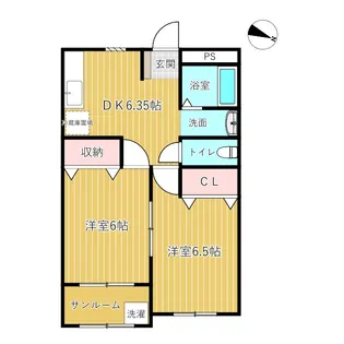 ファミールなかがわら【1階】の間取り