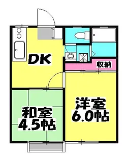武蔵野ハイツ3号棟【2階】の間取り