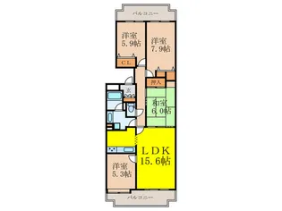 ジオ緑地公園一番館【10階】の間取り