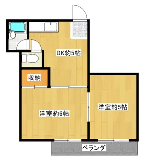 千躰ハザマコーポ【4階】の間取り