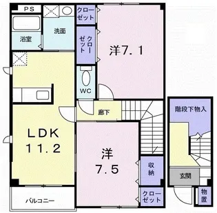 アベニールK A【2階】の間取り