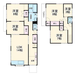 静岡県焼津市一色【一戸建】の間取り