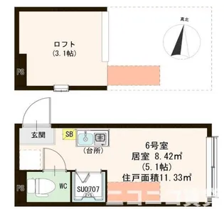東京都江戸川区東小岩5【アパート】の間取り