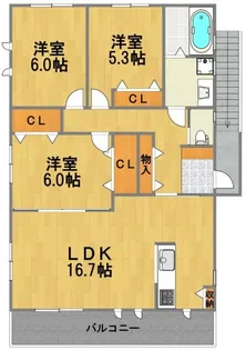 東京都あきる野市野辺【アパート】の間取り