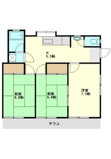 的場平塚第2アパート【2階】の間取り