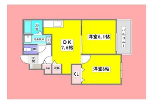 広島県東広島市黒瀬切田が丘2【アパート】の間取り