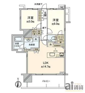 埼玉県川越市新富町1【マンション】の間取り