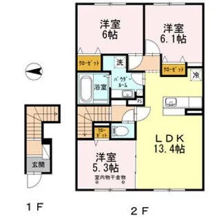 北海道札幌市西区発寒十一条1【アパート】の間取り