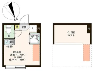 1Rの間取り画像