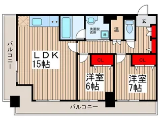 オ-シャンビュ-壱番館【16階】の間取り
