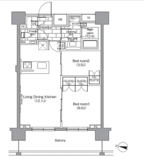東京都渋谷区恵比寿南1【マンション】の間取り