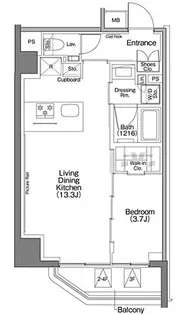 ザ・パークハビオSOHO祐天寺【2階】の間取り