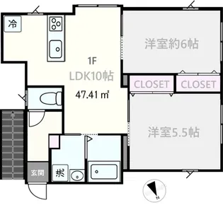 サンス仏向町A【1階】の間取り