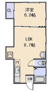 ハイム坂倉【1階】の間取り