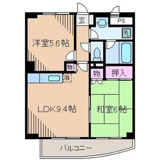 神奈川県川崎市中原区木月祗園町【マンション】の間取り