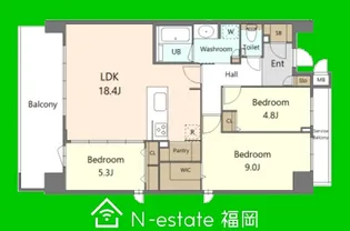 福岡県福岡市早良区百道1【マンション】の間取り