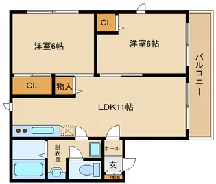 大阪府羽曳野市白鳥2【アパート】の間取り