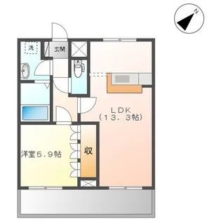 ピアリーハイムII【2階】の間取り
