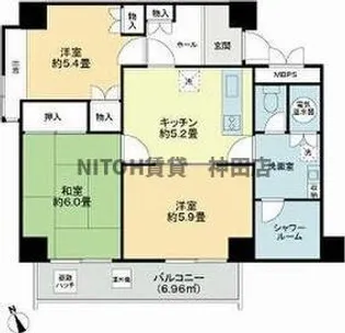 メガロン御殿山【6階】の間取り