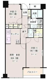目黒本町パーク・ホームズ【4階】の間取り