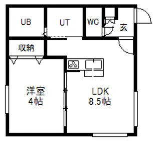 Raffine中島公園【4階】の間取り