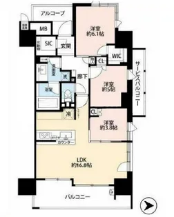 シエリア梅田豊崎【10階】の間取り