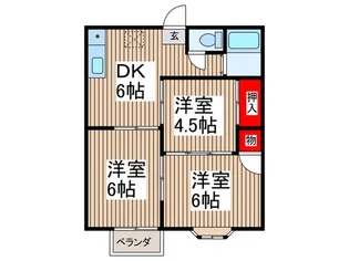 旭原ハイツ【1階】の間取り