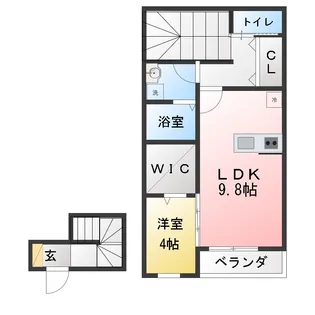 ピュアランド福室【2階】の間取り