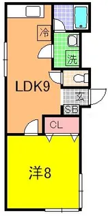 コーポラスパークタウンA【2階】の間取り