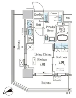 パークアクシス大塚ステーションゲートタワー【16階】の間取り
