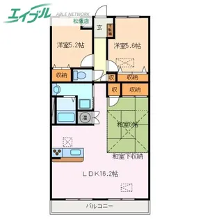 ルネス石津【2階】の間取り